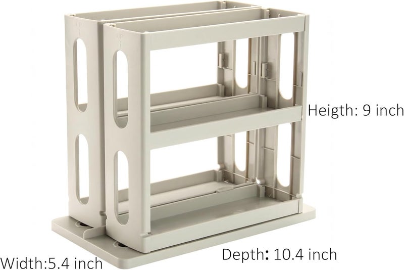 Dutiplus Medicine Organizer 2 Three-Decker Shelves Cabinet Storage Rack Organizer for Holding Vitamins, Supplements Cosmetics (9”H x 5.8”W x 10.4”D) (Dust Gray) - Image 3